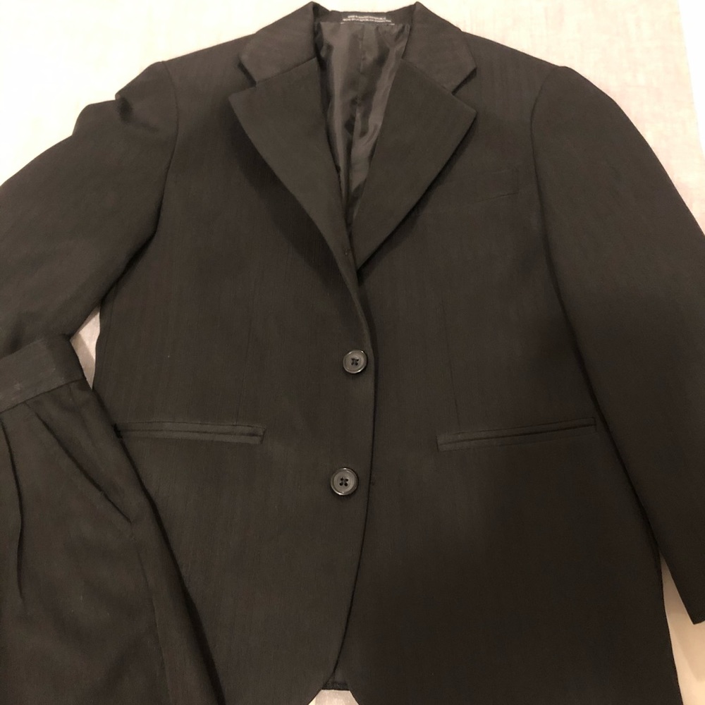Boys black suit (jacket and pants) size 8